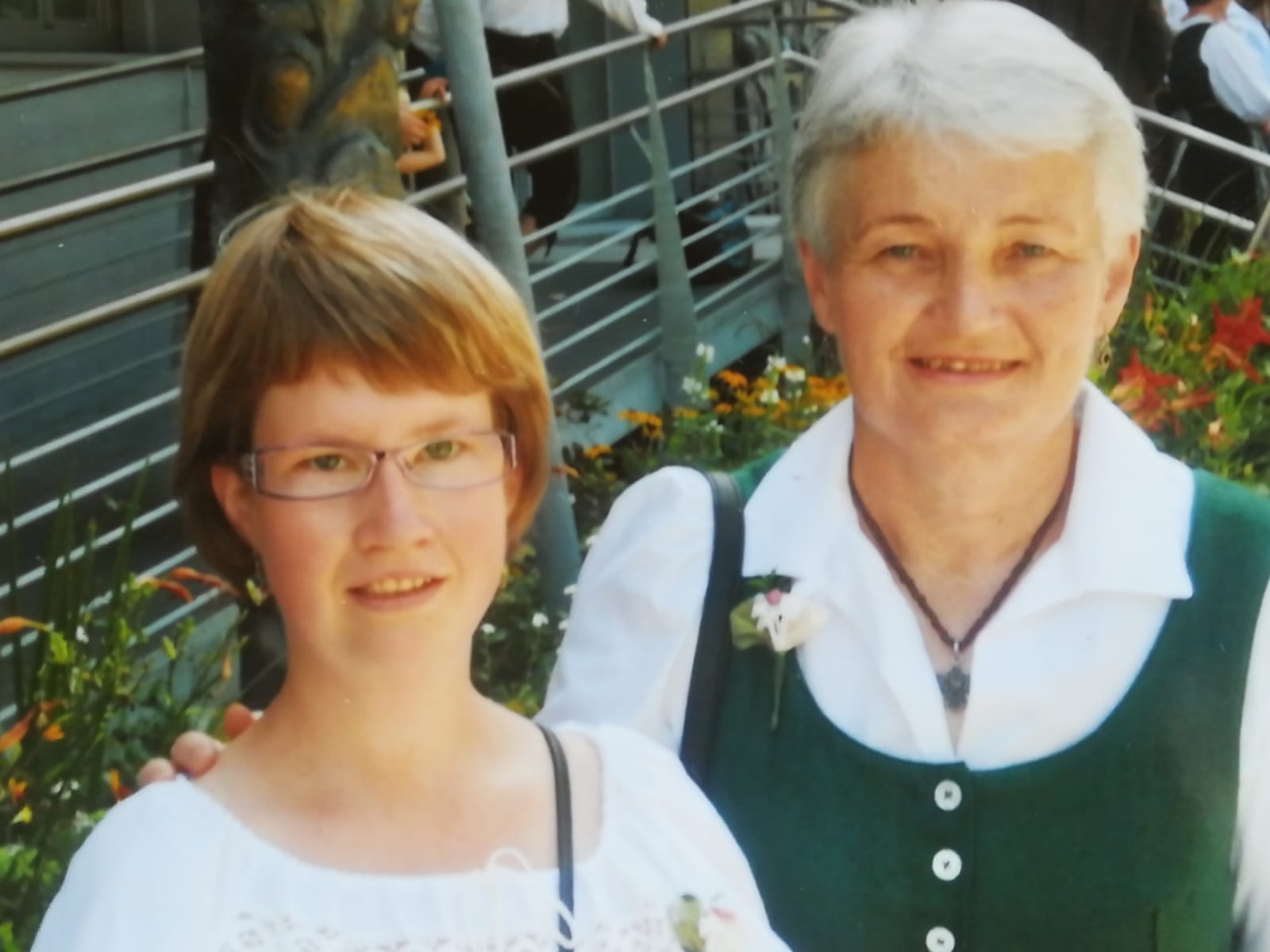 two ladies standing together